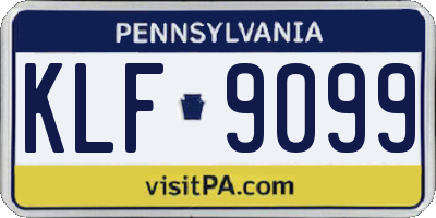 PA license plate KLF9099