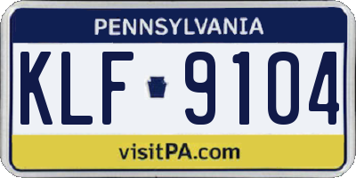 PA license plate KLF9104