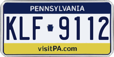 PA license plate KLF9112