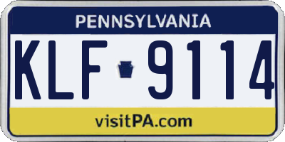 PA license plate KLF9114