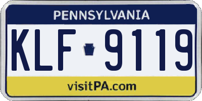 PA license plate KLF9119