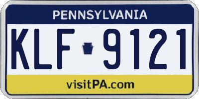 PA license plate KLF9121