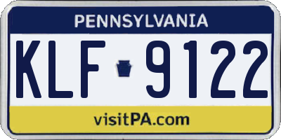 PA license plate KLF9122
