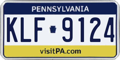 PA license plate KLF9124