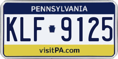 PA license plate KLF9125