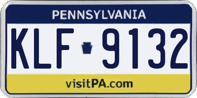 PA license plate KLF9132