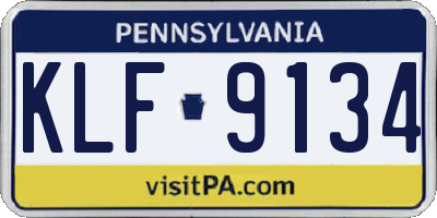 PA license plate KLF9134