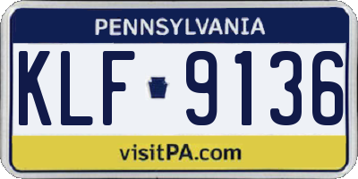 PA license plate KLF9136