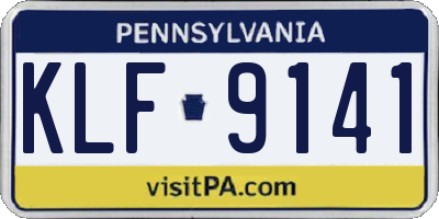 PA license plate KLF9141