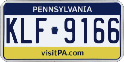 PA license plate KLF9166