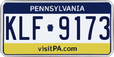 PA license plate KLF9173