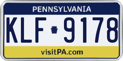 PA license plate KLF9178