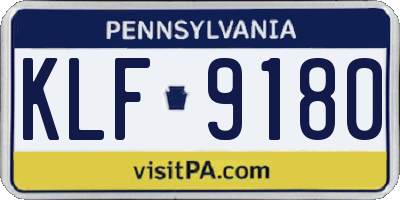 PA license plate KLF9180