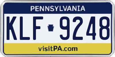 PA license plate KLF9248