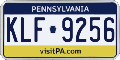 PA license plate KLF9256