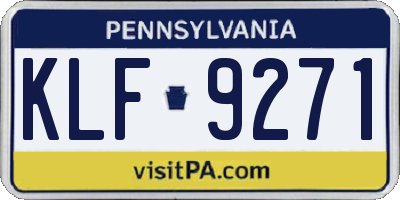PA license plate KLF9271