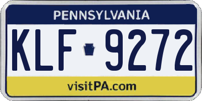 PA license plate KLF9272