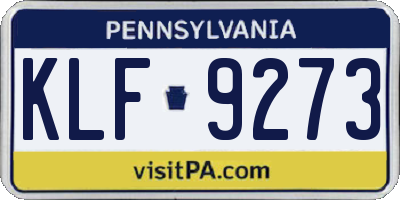 PA license plate KLF9273