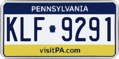 PA license plate KLF9291