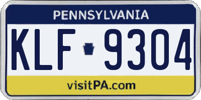 PA license plate KLF9304