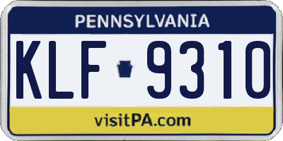 PA license plate KLF9310