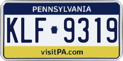 PA license plate KLF9319