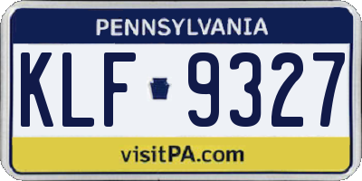 PA license plate KLF9327