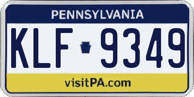 PA license plate KLF9349