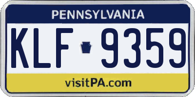 PA license plate KLF9359