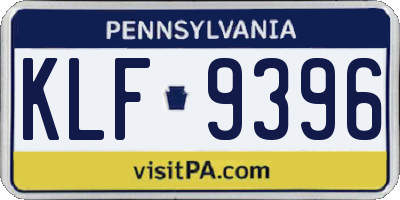 PA license plate KLF9396