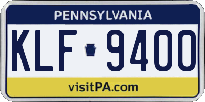 PA license plate KLF9400
