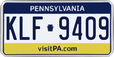 PA license plate KLF9409