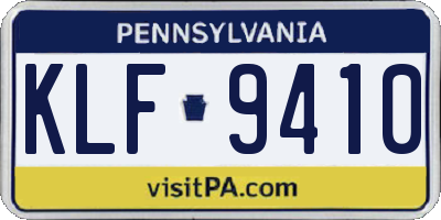 PA license plate KLF9410