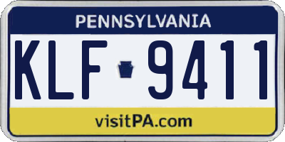 PA license plate KLF9411