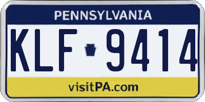 PA license plate KLF9414
