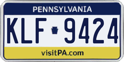 PA license plate KLF9424