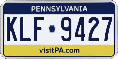 PA license plate KLF9427