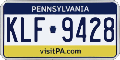 PA license plate KLF9428