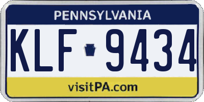 PA license plate KLF9434