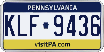 PA license plate KLF9436