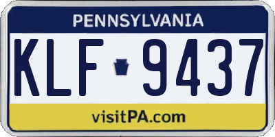 PA license plate KLF9437