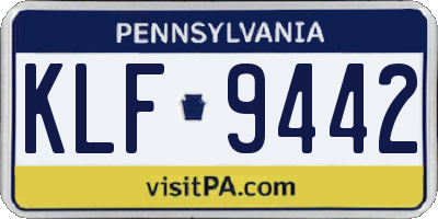 PA license plate KLF9442