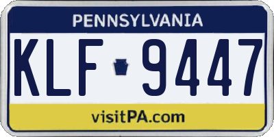 PA license plate KLF9447