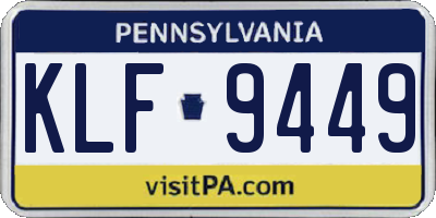 PA license plate KLF9449