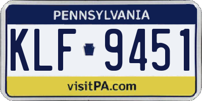 PA license plate KLF9451