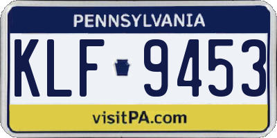 PA license plate KLF9453