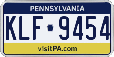 PA license plate KLF9454
