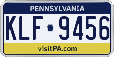 PA license plate KLF9456