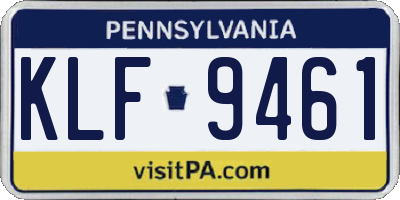 PA license plate KLF9461