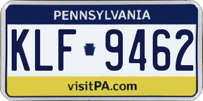PA license plate KLF9462